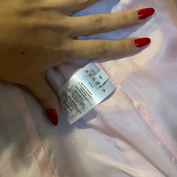 Sandro Elia Mini Houndstooth Blazer Blue - Picture 6 of 7